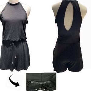 Womens rompers with snapped crotch